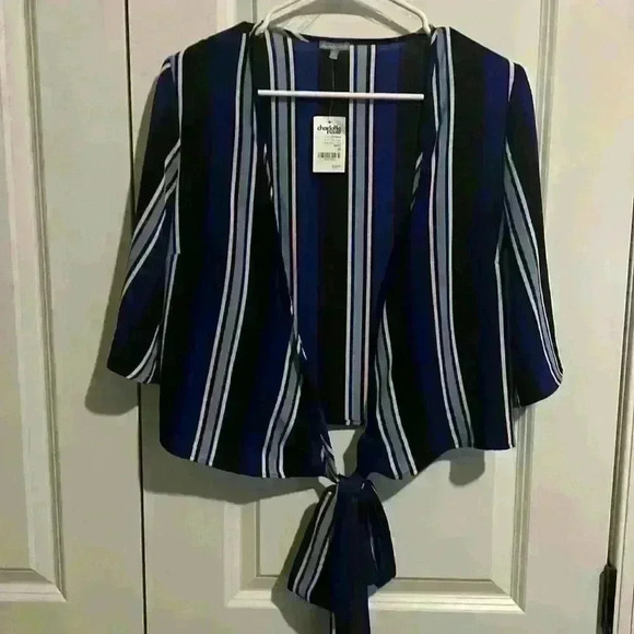 Charlotte Russe Y2K size Medium Tie front top coverlet NWT! - Picture 1 of 8